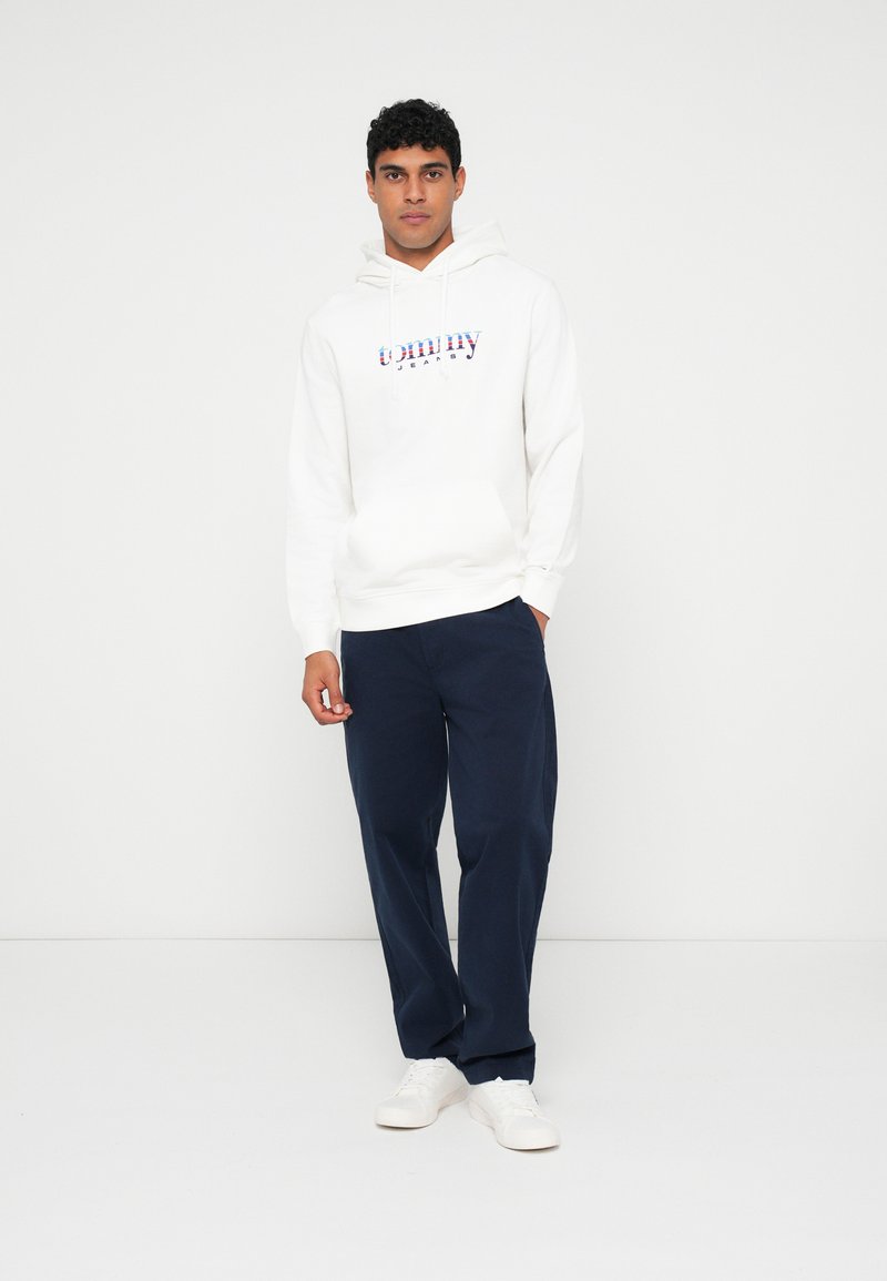 Tommy Jeans LOGO TERRY DRAWSTRING HOODY - Mikina s kapucí - ecru