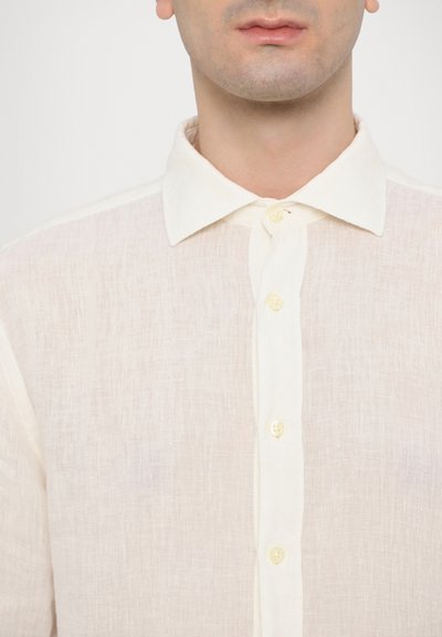 120% Lino LONG SLEEVE MEN SLIM FIT - Skjorta - milk