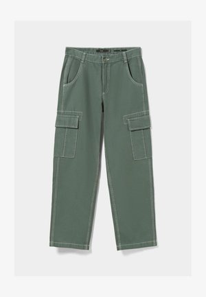 WITH CONTRAST STITCHING - Pantaloni cargo - green