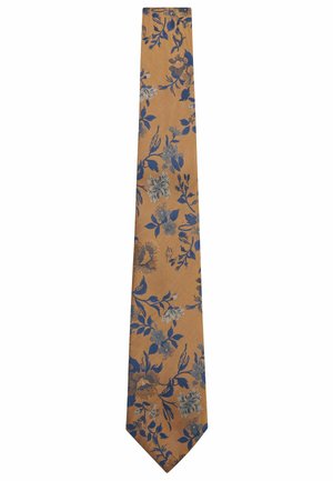 Next PATTERN SLIM - Krawatte - yellow gold blue navy floral
