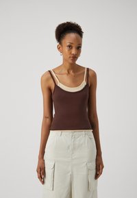 BDG Urban Outfitters DOUBLE LAYER  - Top - chicory coffee/biscotti
