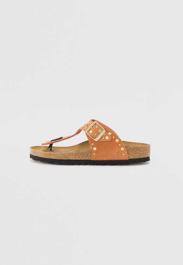 GIZEH RIVET LEVE NARROW - Sandals - dark rust