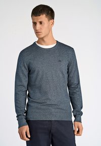 Lindbergh O NECK - Stickad tröja - dk blue blend