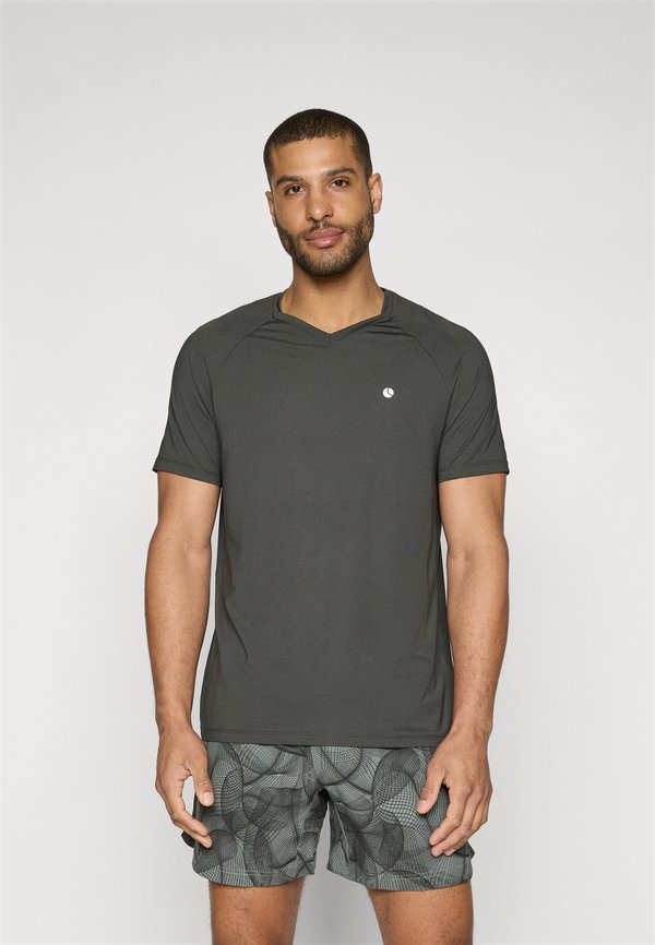 ACE V NECK  - Print T-shirt - peat