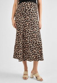 MATERNITY FIT PRINT - sukňa v tvare A - brown