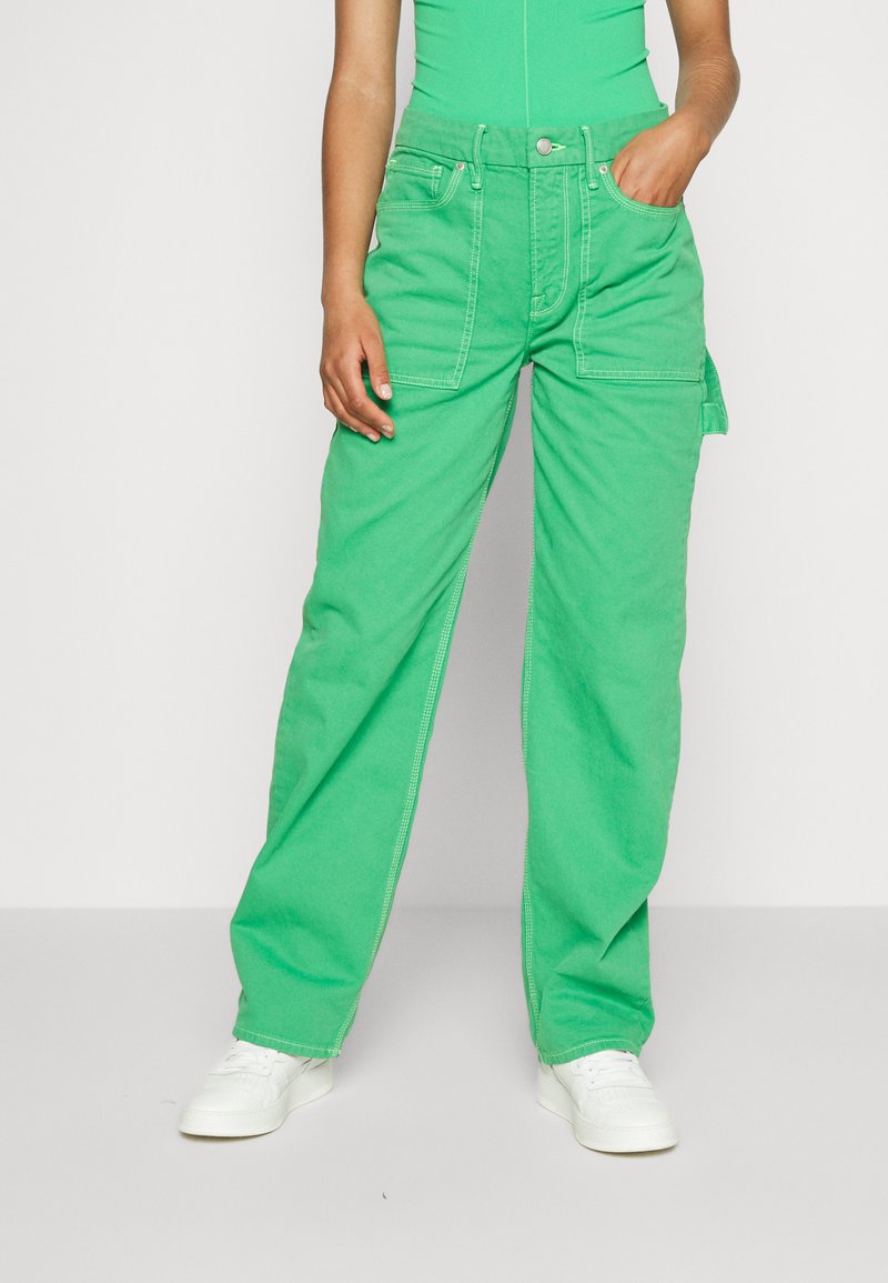 green carpenter trousers