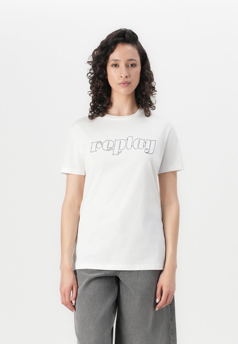 Replay Trükipildiga T-särk - natural white