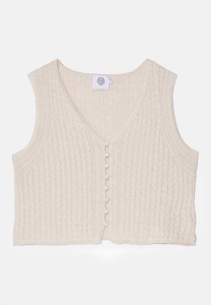 KNITID CABLED BUTTON VEST - Vest - calico