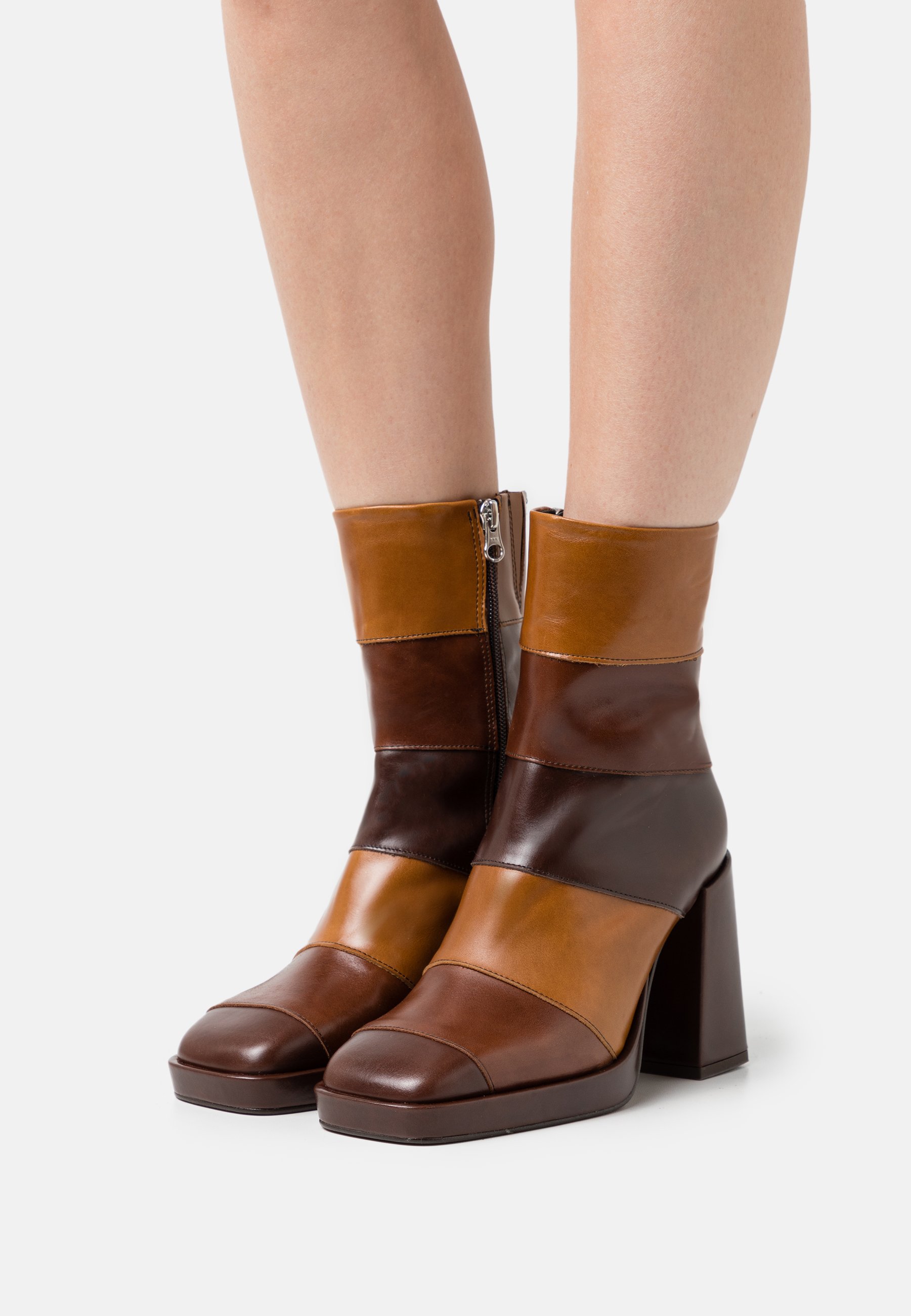 tan platform ankle boots