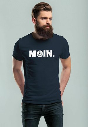 SCHRIFTZUG MOIN DIALEKT NORDEN HAMBURG ANKER FASHION STREETSTYLE  - Print T-shirt - navy