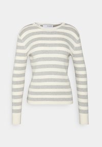 SLFAILANA STRIPE O NECK - Camisola de manga comprida - sandshell