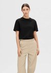 SLFRELAX MOCK NECK TEE  - T-shirt - bas - black