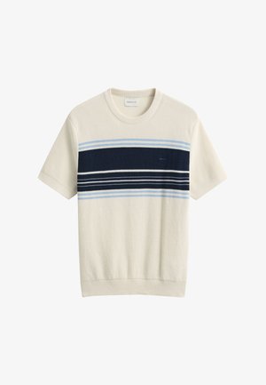GANT, C NECK - Μπλουζάκι με στάμπα - cream