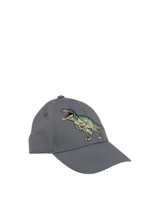 maximo, MAXIMO BASECAP, RUND KIDS BOY-CAP, DINO STICKEREI, KLETTVERSCHLUSS - Cap - grau-blau