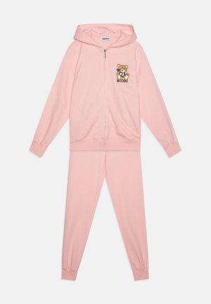 MOSCHINO HOODED TRACKSUIT UNISEX SET - Cipzáras pulóver - sugar rose