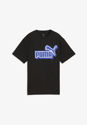 Puma, ESSENTIALS LOGO LAB RELAXED GRAPHIC T-SHIRT - Nyomott mintás póló - black
