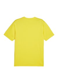 Geel T-shirt met korte mouwen van gestructureerde stof, met een ronde halslijn en een ontspannen pasvorm. Geen zichtbare logo's of patronen.