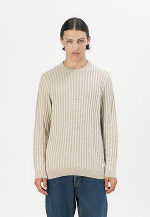 ONSBRANT CREW KNIT - T-Shirt print - beige