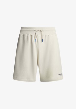 Krēmkrāsas ikdienišķi šorti ar elastīgu jostasvietu un auklu, uz kreisās apakšējās kājas mazi Red Bull Racing logo.