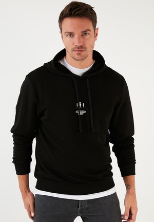 SLIM FIT - Hoodie - black