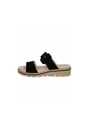 Slip-on sandaler - black nubuc