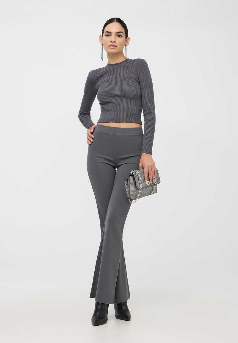 Jeans da Donna a Vita Alta Asimmetrica in Jeans Elasticizzati Taglio Bootcut Jeans Dritti Lunghi in Denim Sfumato Cerniera Elastica Pantaloni Pantaloni Casual Retro Pantaloni, blu, L