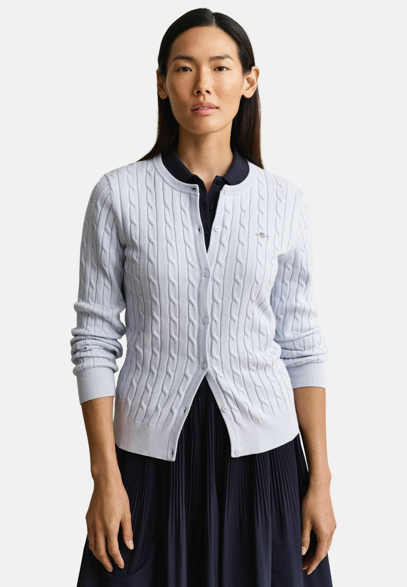 GANT STRETCH CABLE - Kardigan - light blue