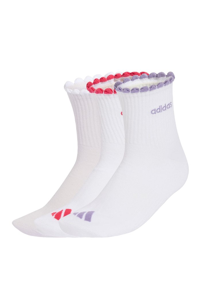 adidas PERFORMANCE WOMENS QUARTER SOCK 3 PAIR PACK - Calcetines de deporte - white frozen purple power pink magic mauve