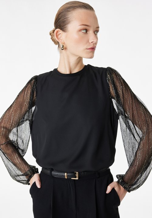 Haut Paillettes Femme soirée Manche Longue Tee Shirt Paillette