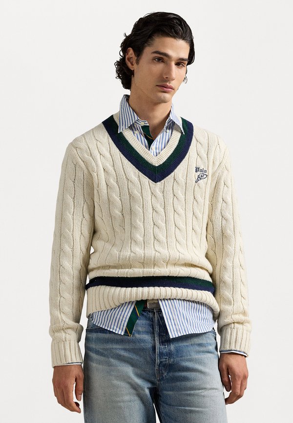 EMBROIDERED CRICKET JUMPER - Jumper - cream combo
