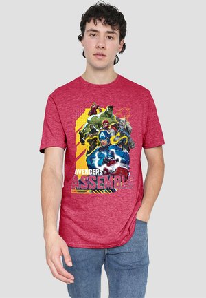 Print T-shirt - mottled light red