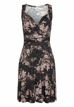 LASCANA Day dress - schwarz / rose / bedruckt