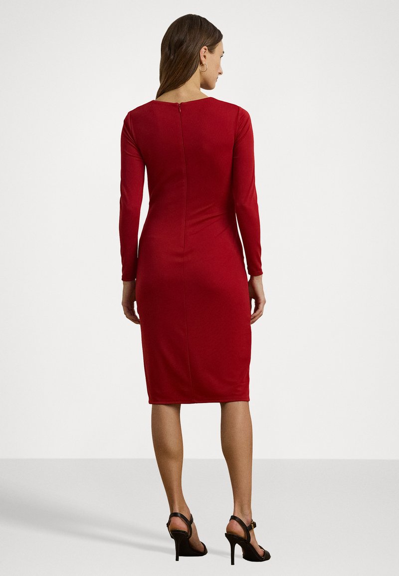 Lauren Ralph Lauren JERSEY THREE QUARTER SLEEVE DRESS - Cocktail dress /  Party dress - madison red/red - Zalando.co.uk
