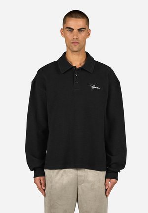 SIGNAR WAFFLE - Mikina - washed black/warm white