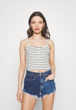 ONLY Petite ONLNESSA SHORT BUTTON - Μπλούζα - dark blue