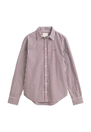 GANT, REG CLASSIC POPLIN STRIPED SHIRT - Skjorter - darkened wine