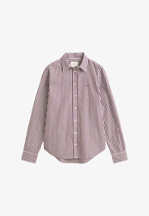 GANT, REG CLASSIC POPLIN STRIPED SHIRT - Πουκάμισο - darkened wine