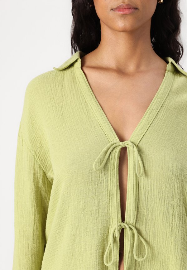 TIE FRONT GAUZY SHIRT - Blouse2