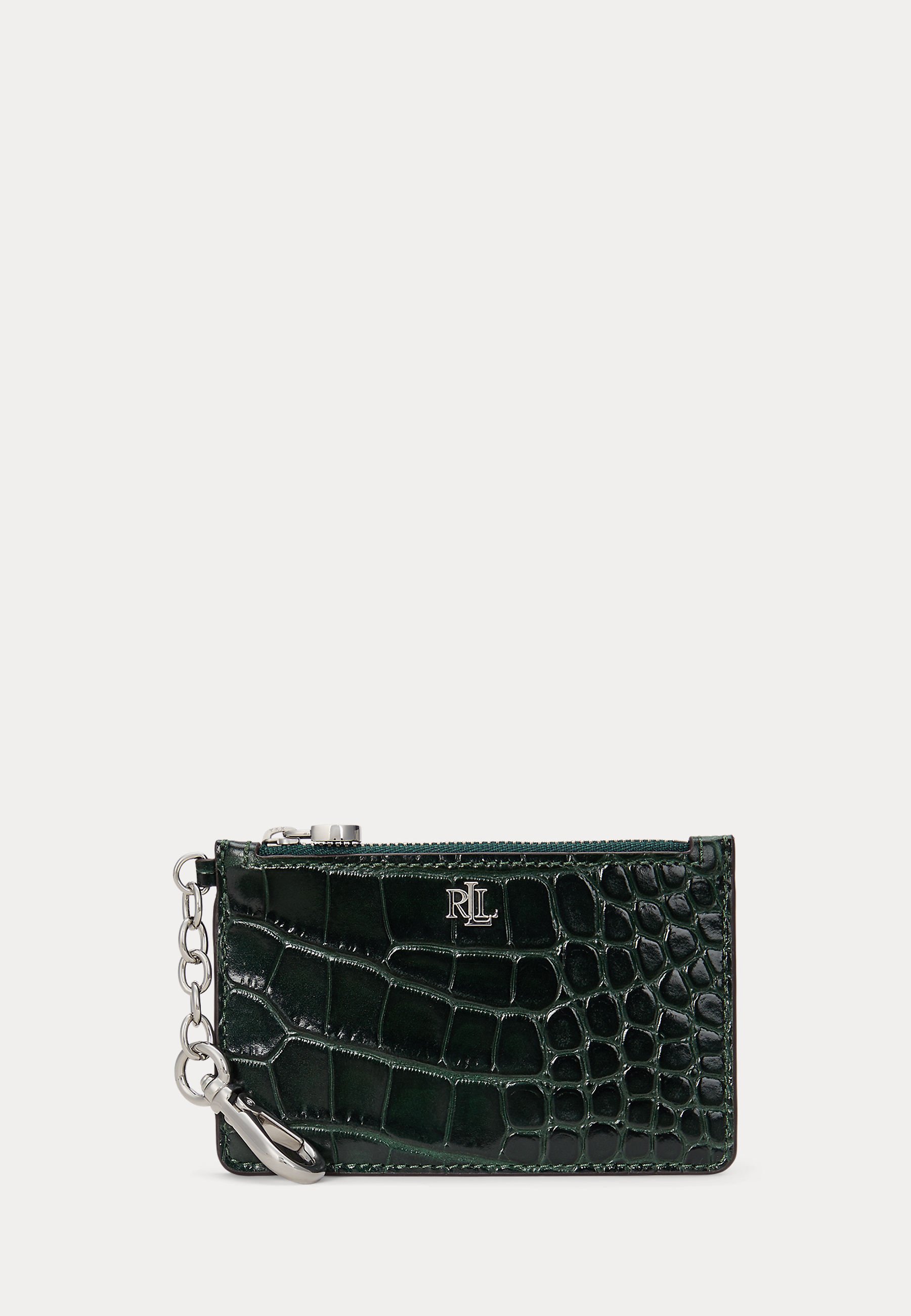 Lauren Ralph Lauren CROC-EMBOSSED LEATHER ZIP CARD CASE - Wallet 