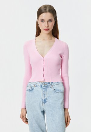 BUTTONED - Chaqueta de punto - pink