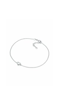 Silverarmband med en delikat kedja och ett slätt hjärtformat hänge i mitten. Inkluderar en justerbar lås för anpassad passform.