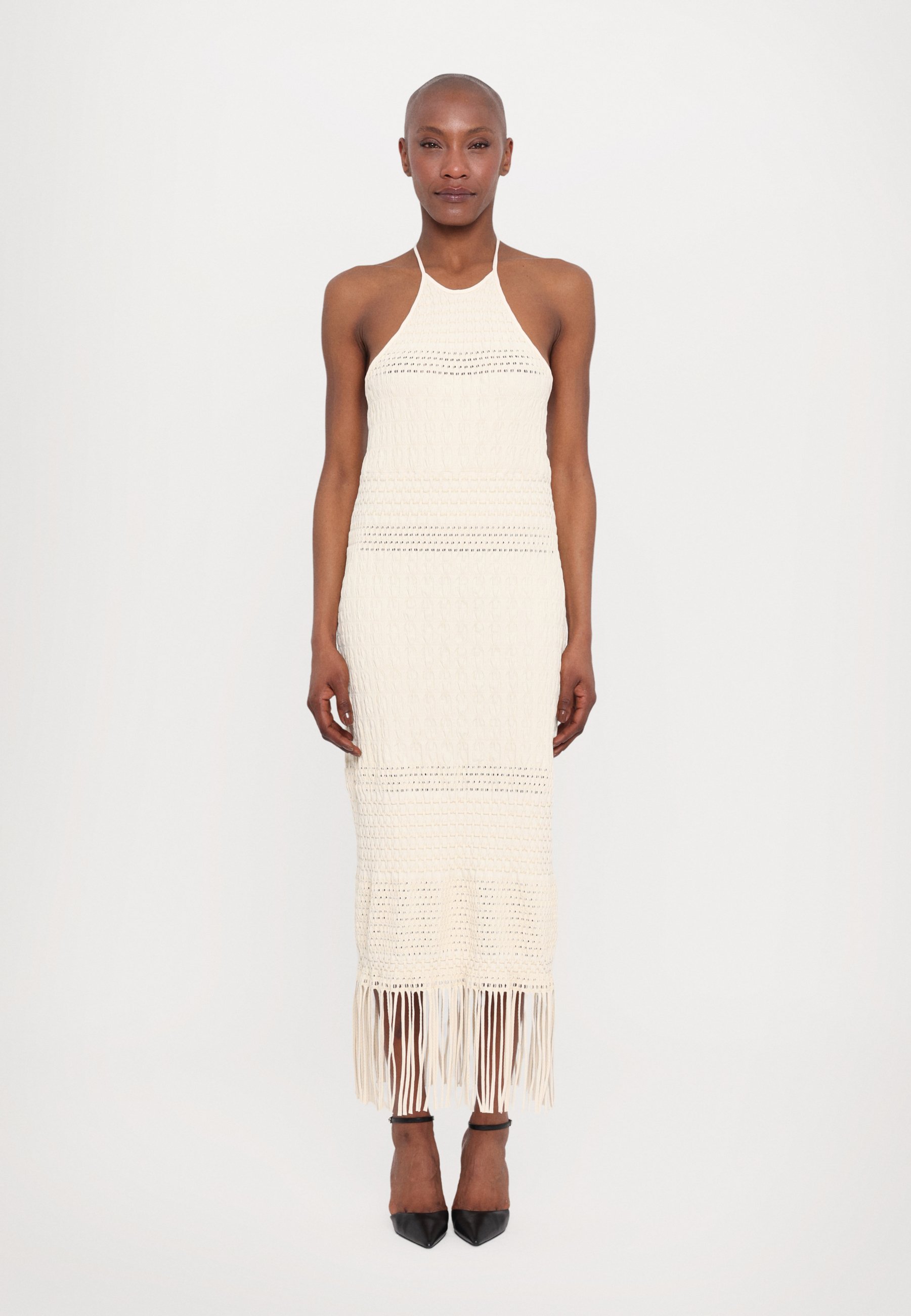 nanushka crochet dress Nanushka MADLYN - Paper crochet dress - Pale olive - NW22SSDR01579