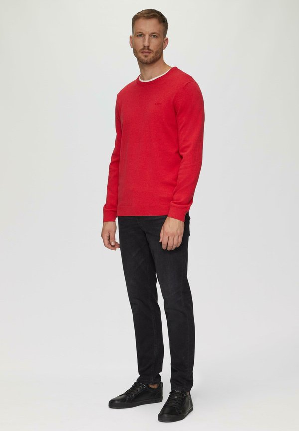 MIT LOGO-STICKEREI - Strickpullover - himbeere