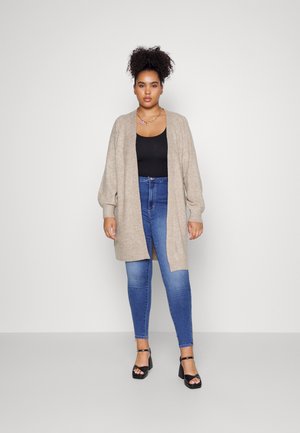 Vero Moda Curve VMRUBELLEFILE LONG CARDIGAN CURVE - Jopica - silver mink