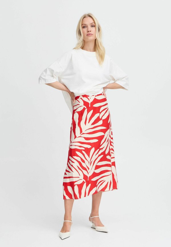 A-line skirt - flame scarrlet mix2