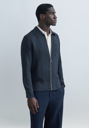 STITCHED ZIP SHIRT - Πουκάμισο - marine