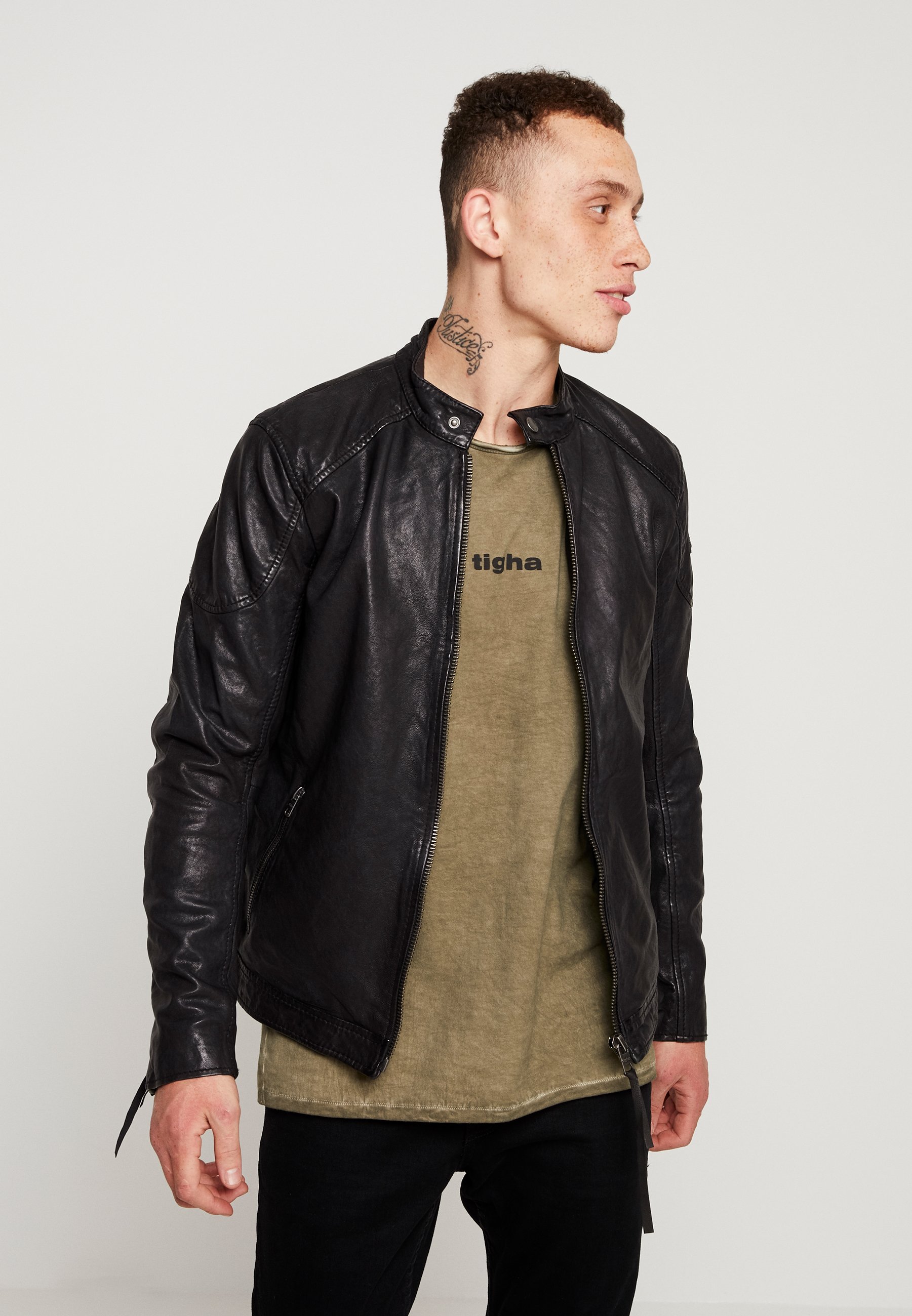 Tigha QUENTIN Leren jas black Zalando.nl Tigha QUENTIN Leren jas black Zalando.nl