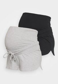 Even&Odd Maternity - 2 PACK - Shorts - black - mottled grey Thumbnail Image 1