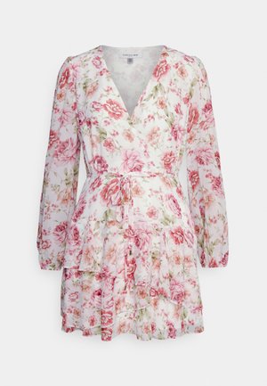 RACHEL FLORAL SKATER DRESS - Day dress - red