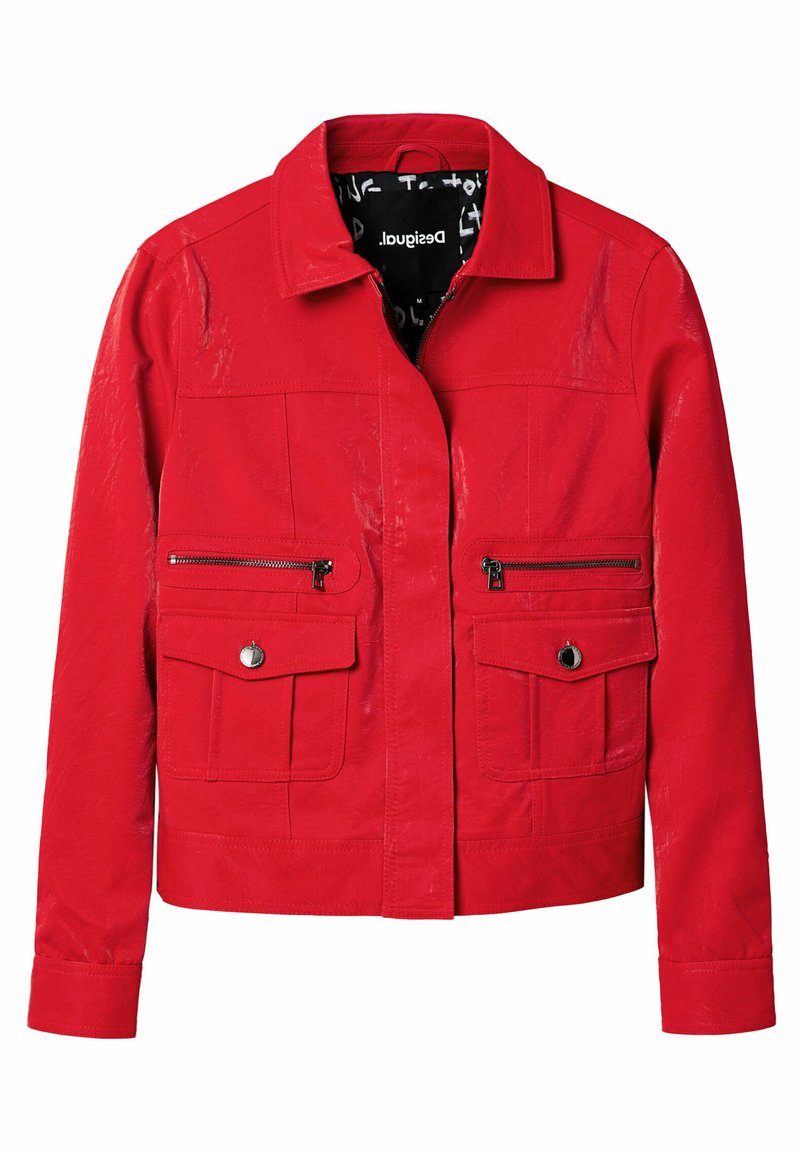 Desigual Imitatieleren jas rood